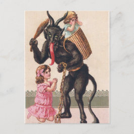 Krampus ontvoert Kinder kerstvakantie Feestdagenkaart