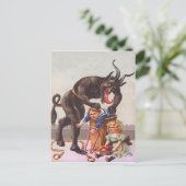 Krampus ontvoert kinderen briefkaart (Staand voorkant)