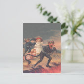 Krampus ontvoert kinderen briefkaart (Staand voorkant)