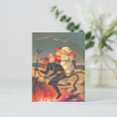 Krampus ontvoert kinderen briefkaart (Staand voorkant)