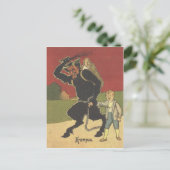 Krampus ontvoert kinderen briefkaart (Staand voorkant)