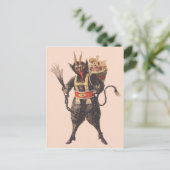 Krampus ontvoert kinderen met roeispaan briefkaart (Staand voorkant)