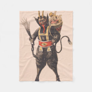Krampus ontvoert kinderen met roeispaan fleece deken