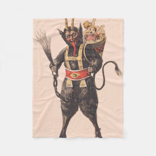 Krampus ontvoert kinderen met roeispaan fleece deken (Voorkant)