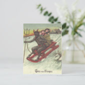 Krampus ontvoert Kinderen op slee Briefkaart (Staand voorkant)