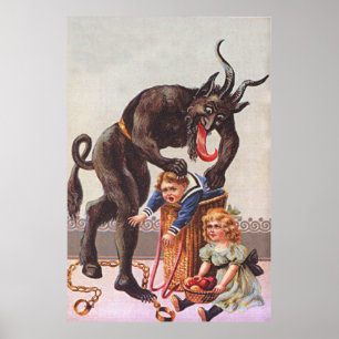 Krampus ontvoert kinderen poster