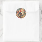 Krampus ontvoert kinderen ronde sticker (Tas)