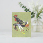 Krampus ontvoert Mannen Briefkaart (Staand voorkant)