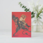 Krampus ontvoert meisje briefkaart (Staand voorkant)