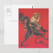 Krampus ontvoert meisje briefkaart (Voorkant / Achterkant)