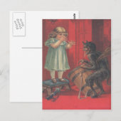 Krampus ontvoert meisjesspeelgoed briefkaart (Voorkant / Achterkant)