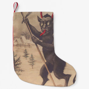 Krampus Ontvoert Mensen Ski Wissel Winter Kleine Kerstsok
