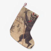 Krampus ontvoert mensen skischakelaar winter kleine kerstsok (Voorkant (Hangend))