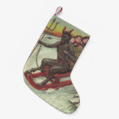 Krampus ontvoert slee drietand kleine kerstsok (Voorkant (Hangend))