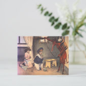 Krampus ontvoert stoute kinderen briefkaart (Staand voorkant)