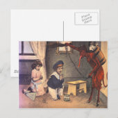 Krampus ontvoert stoute kinderen briefkaart (Voorkant / Achterkant)
