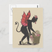 Krampus ontvoert vleugels van kinderketen briefkaart (Voorkant / Achterkant)
