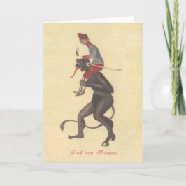 Krampus ontvoert volwassene feestdagen kaart
