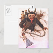 Krampus ontvoert vrouwen briefkaart (Voorkant / Achterkant)