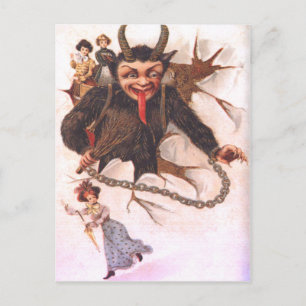 Krampus ontvoert vrouwen briefkaart