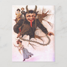 Krampus ontvoert vrouwen briefkaart