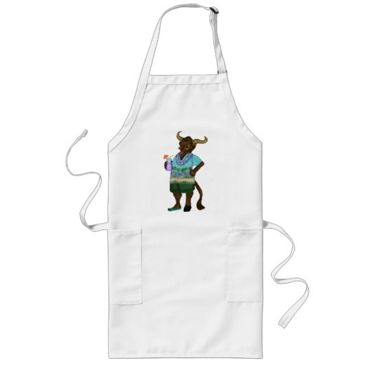 Krampus op Vacation Apron Lang Schort (Voorkant)