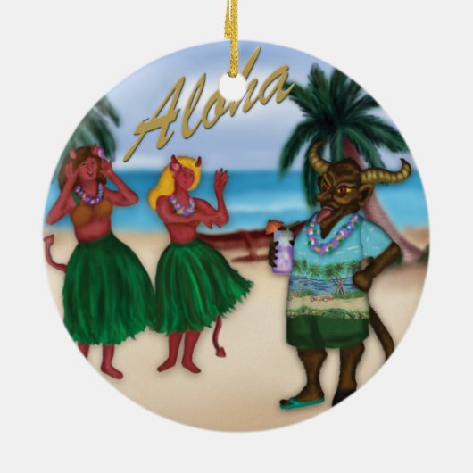 Krampus op Vacation Ornament (Achterkant)