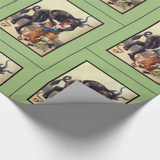 Krampus pakpapier groen (Hoek)