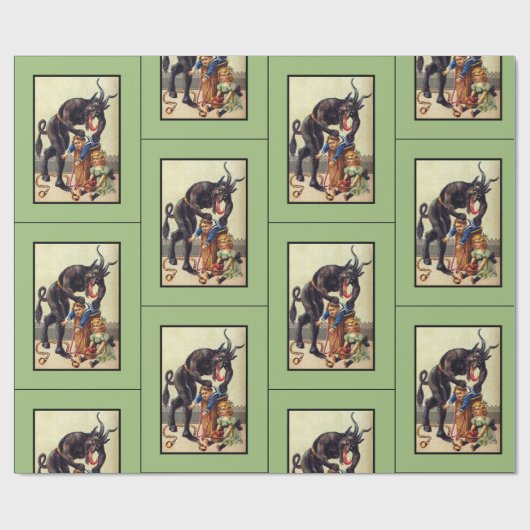 Krampus pakpapier groen (Vlak)