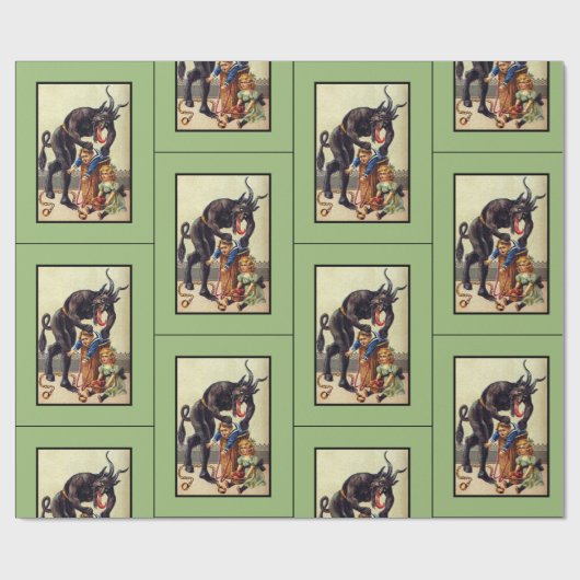 Krampus pakpapier groen (Vlak)