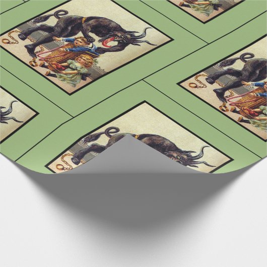 Krampus pakpapier groen (Hoek)