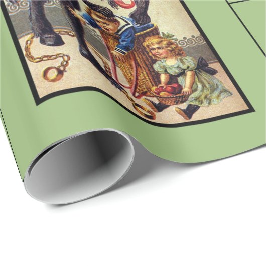 Krampus pakpapier groen (Rol Hoek)