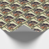 Krampus pakpapier groen klein (Hoek)