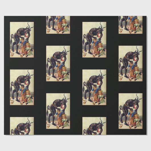 Krampus pakpapier zwart (Vlak)