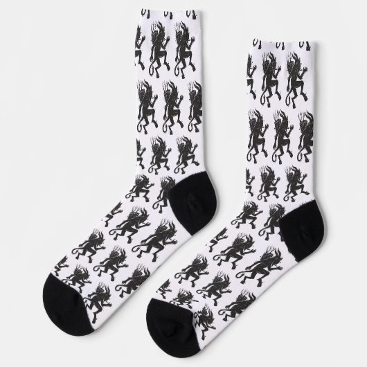 Krampus Pattern Crew Socks Sokken (Links)