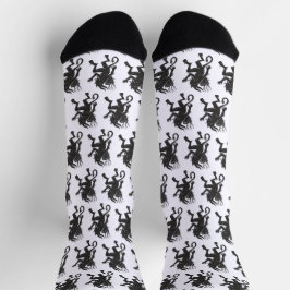 Krampus Pattern Crew Socks Sokken
