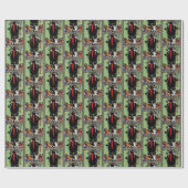 Krampus Pattern Wrapping Paper Cadeaupapier (Vlak)
