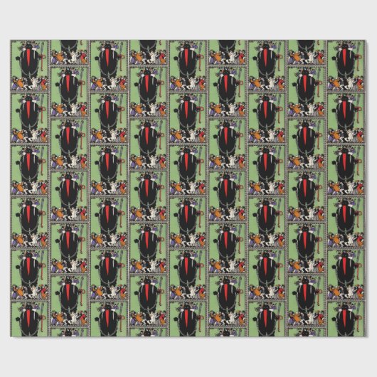 Krampus Pattern Wrapping Paper Cadeaupapier (Vlak)