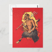 Krampus Pitchfork Switch Briefkaart (Voorkant / Achterkant)