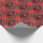 Krampus Poinsetta Cadeaupapier (Hoek)