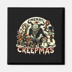 Krampus Prettig Creepmas Kerstmis 30's Retro Carto Magneet