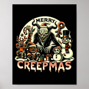 Krampus Prettig Creepmas Kerstmis 30's Retro Carto Poster