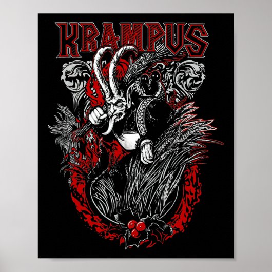 Krampus Prettig Kerstfeest Vakantie Kerstmis Horro Poster (Voorkant)
