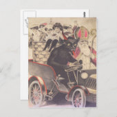 Krampus & Priest Driving with Children Briefkaart (Voorkant / Achterkant)