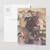 Krampus & priester rijden met kinderen briefkaart (Voorkant / Achterkant)