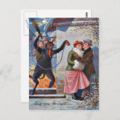 Krampus Punishing Bad Adults Briefkaart (Voorkant / Achterkant)