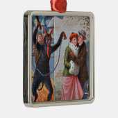 Krampus Punishing Bad Volults Metalen Ornament (Rechts)