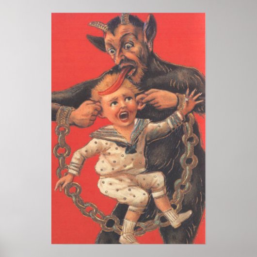 Krampus Punishing Little Boy Ear Poster (Voorkant)