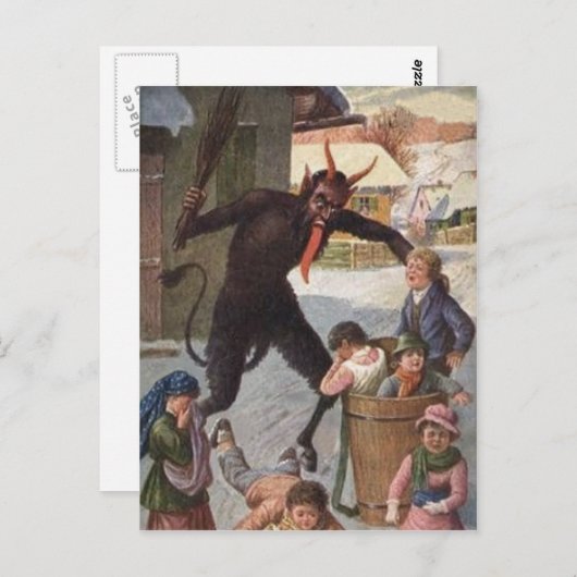 Krampus Punking Konting Children Winter Briefkaart (Voorkant / Achterkant)
