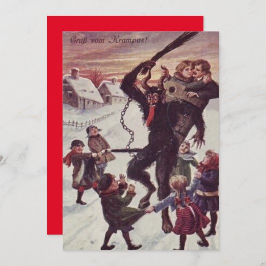 Krampus Punting Children Snow (Voorkant / Achterkant)